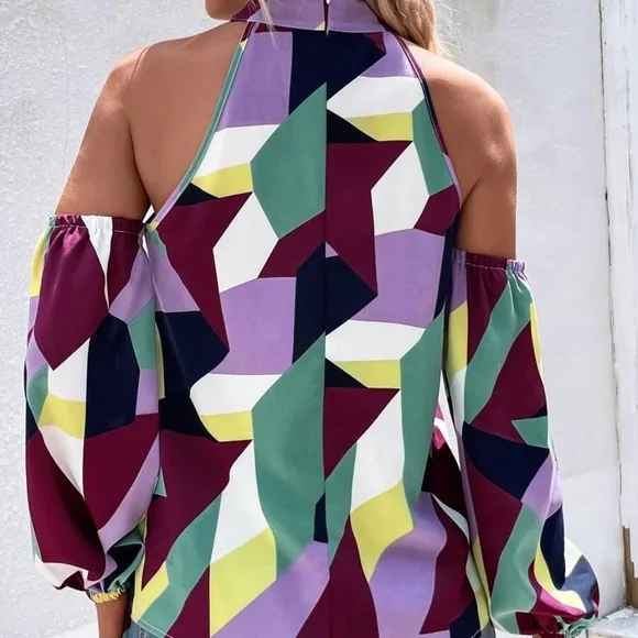 Boho Cold Shoulder Blouse - Picture 2 of 3